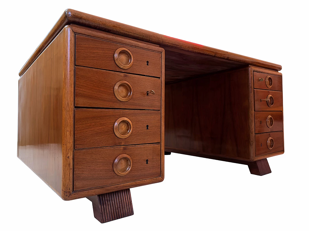 Double sided wood desk by Paolo Buffa, 1950s 1