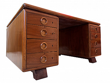 Double sided wood desk by Paolo Buffa, 1950s