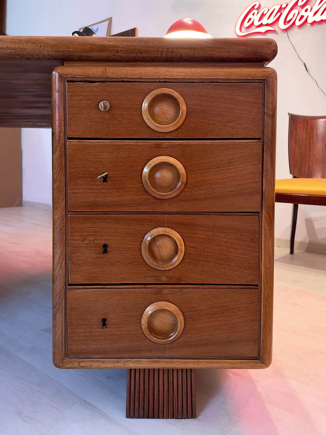 Double sided wood desk by Paolo Buffa, 1950s 13