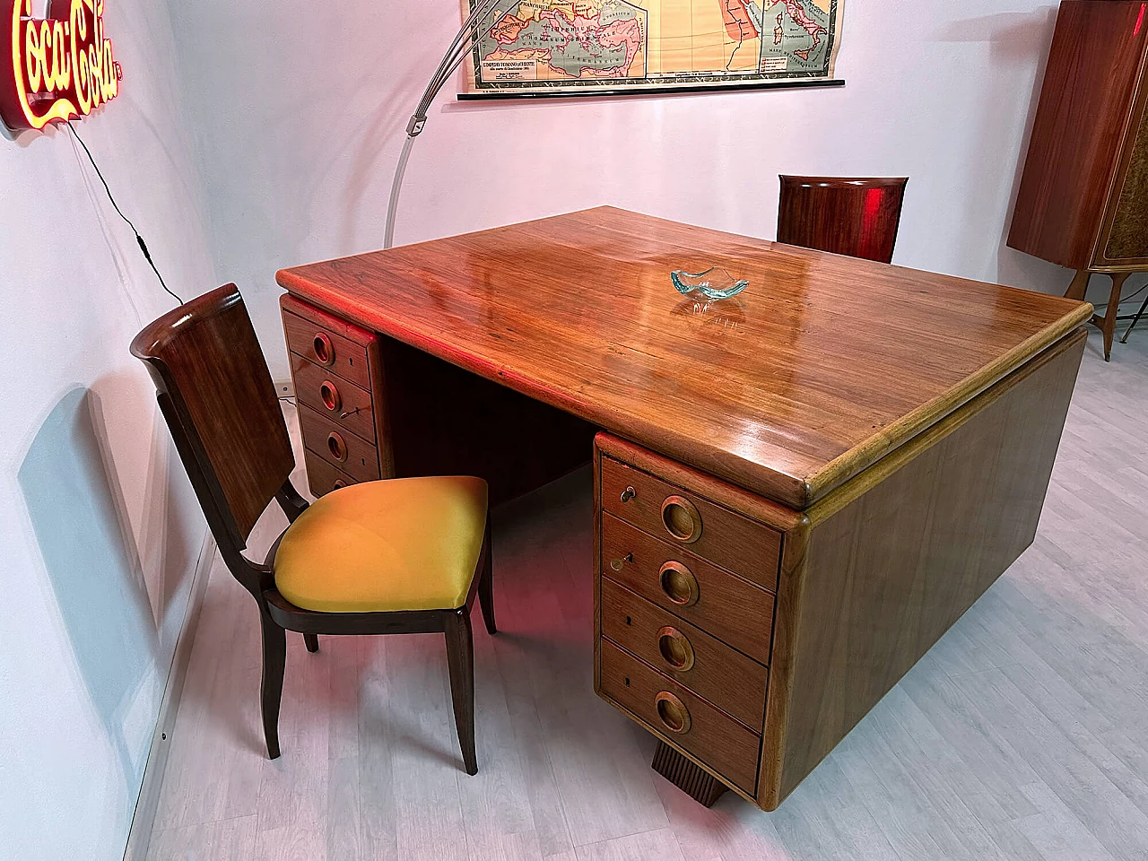 Double sided wood desk by Paolo Buffa, 1950s 20
