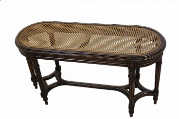 Louis Philippe bench with woven Vienna straw seat, 19th century