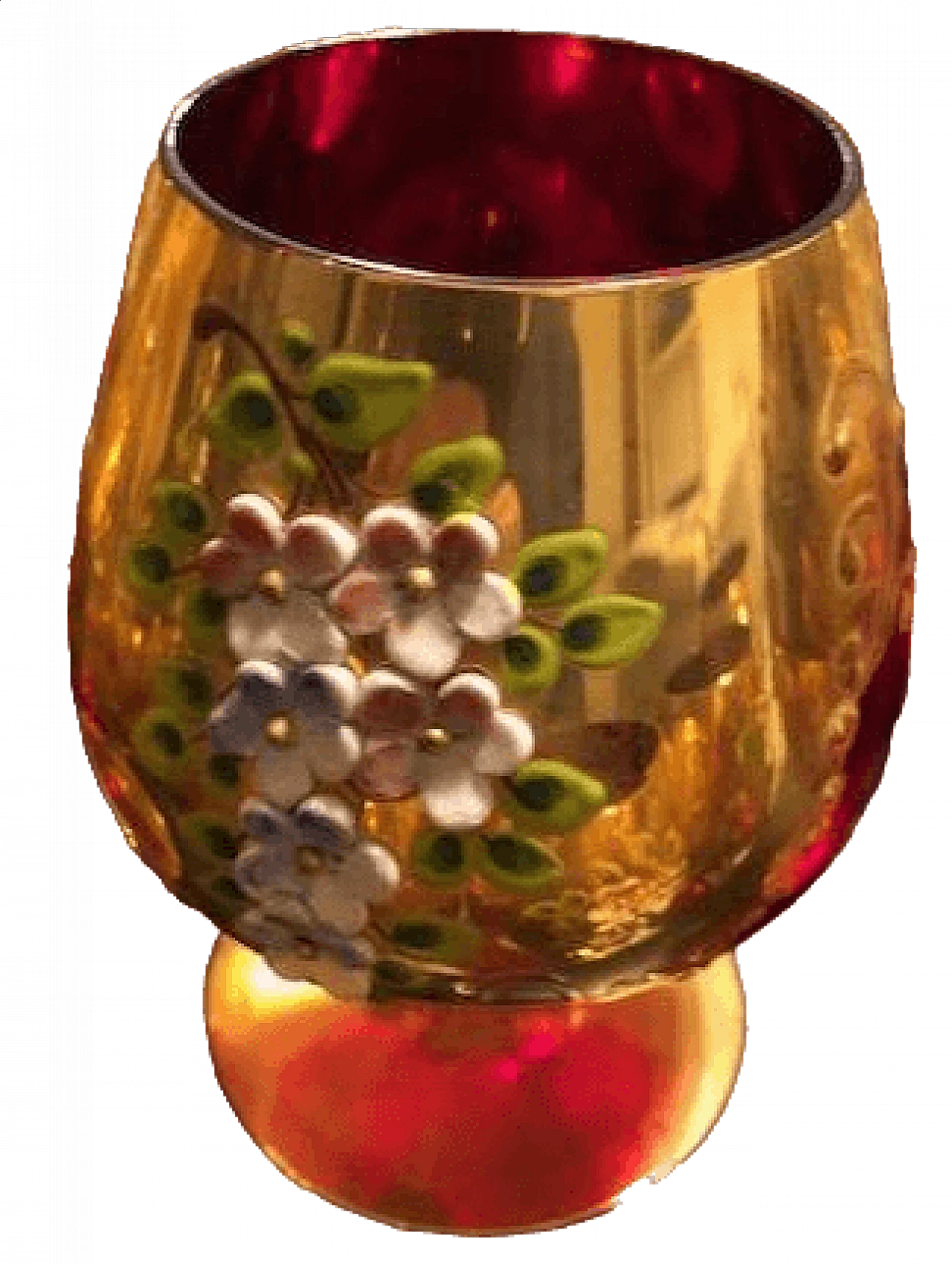 36 Glasses in three sizes decorated with relief flowers 11