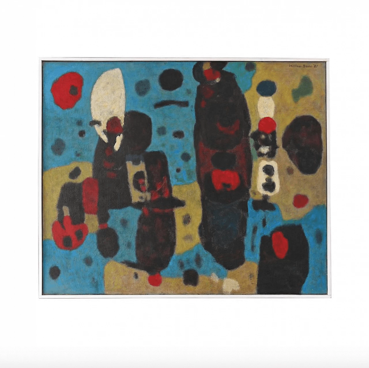 Willem Boon, Composizione astratta, olio su tela, 1981 8