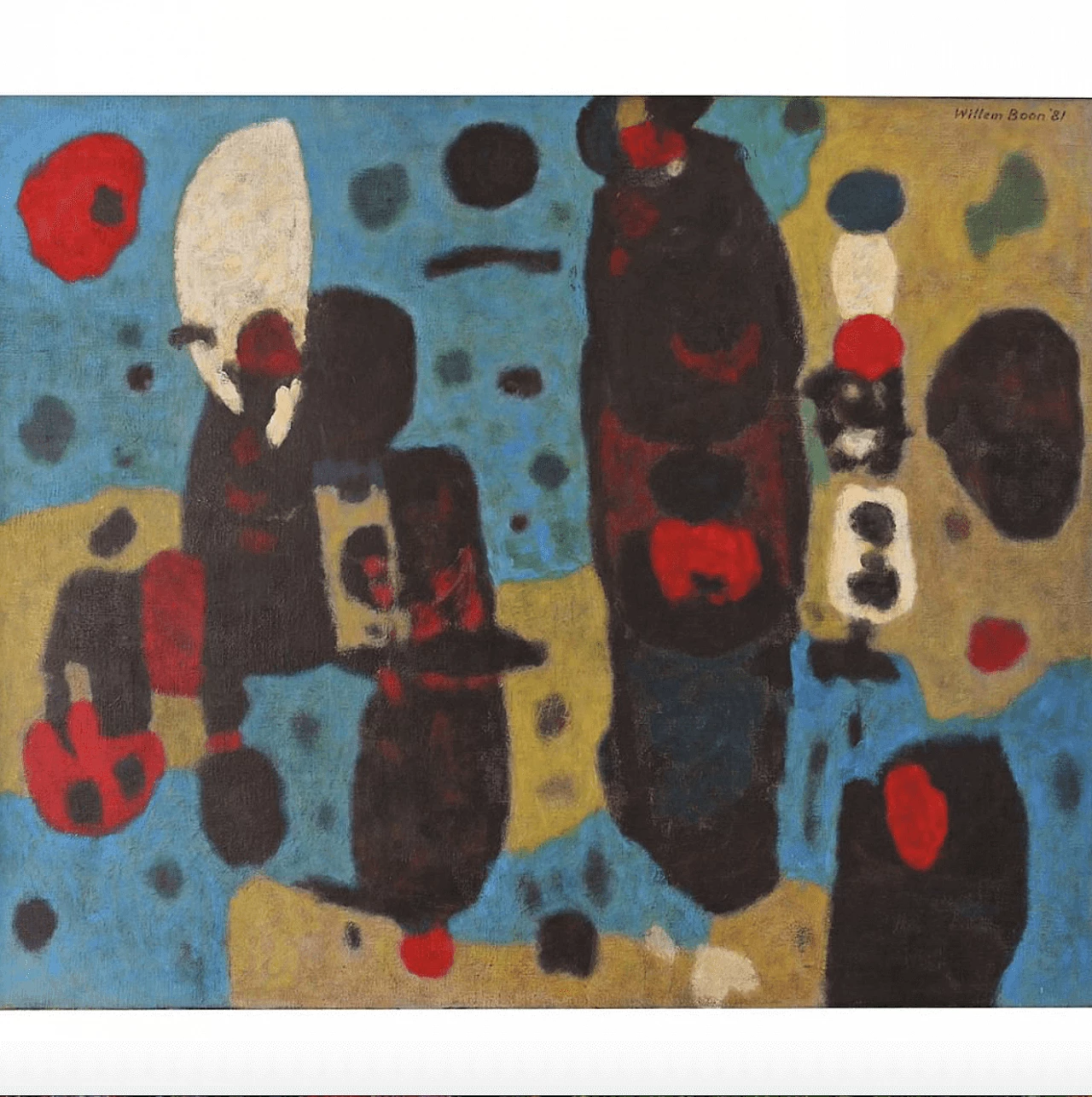 Willem Boon, Composizione astratta, olio su tela, 1981 9