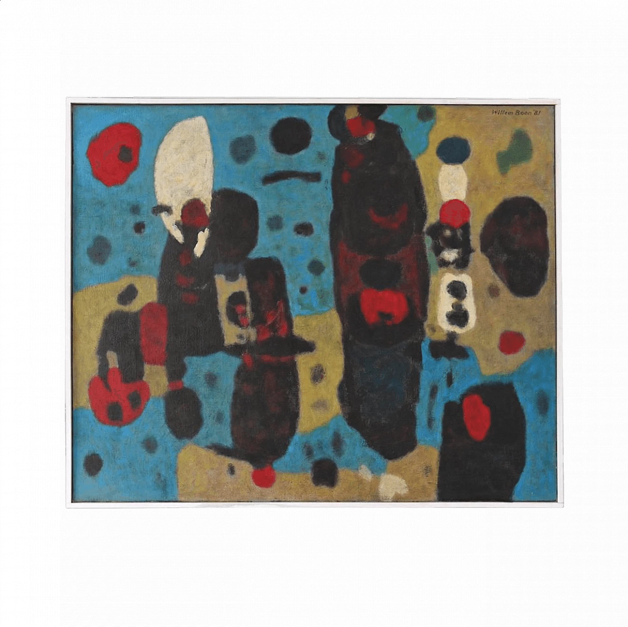 Willem Boon, Composizione astratta, olio su tela, 1981 13