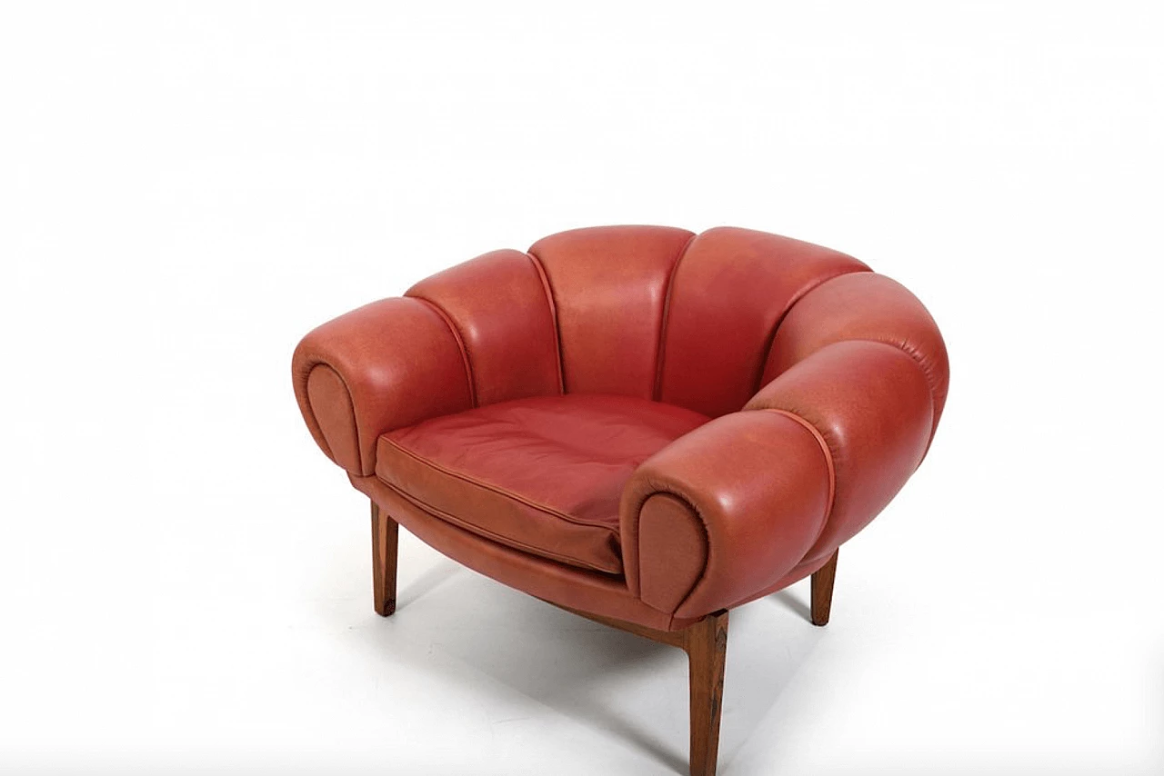 Poltrona Croissant di Illum Wikkelsø per Holger Christiansen, anni '50 9