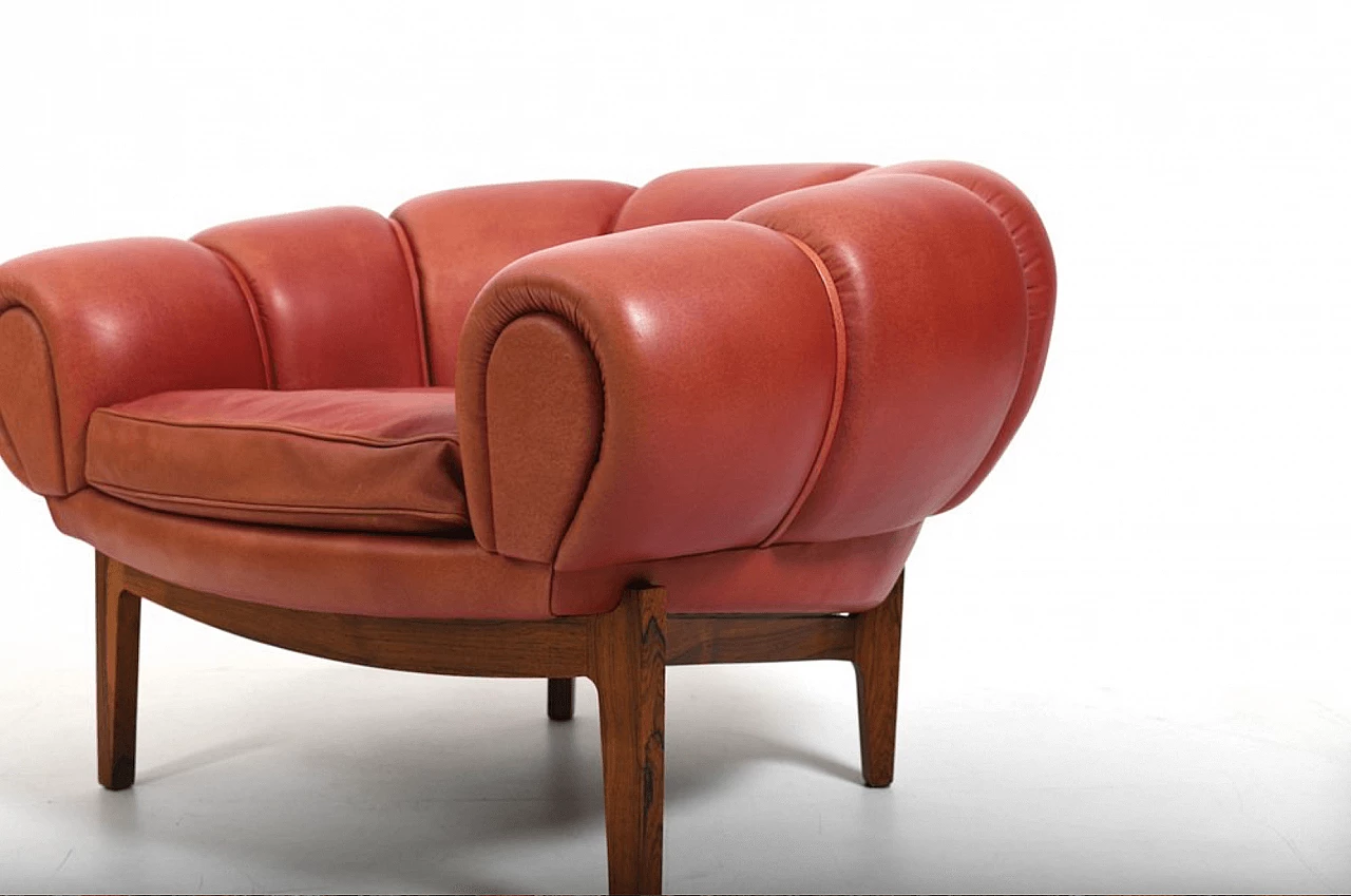 Poltrona Croissant di Illum Wikkelsø per Holger Christiansen, anni '50 10