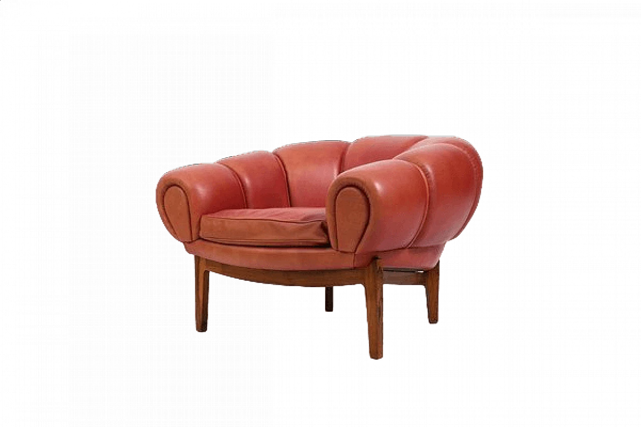 Poltrona Croissant di Illum Wikkelsø per Holger Christiansen, anni '50 17