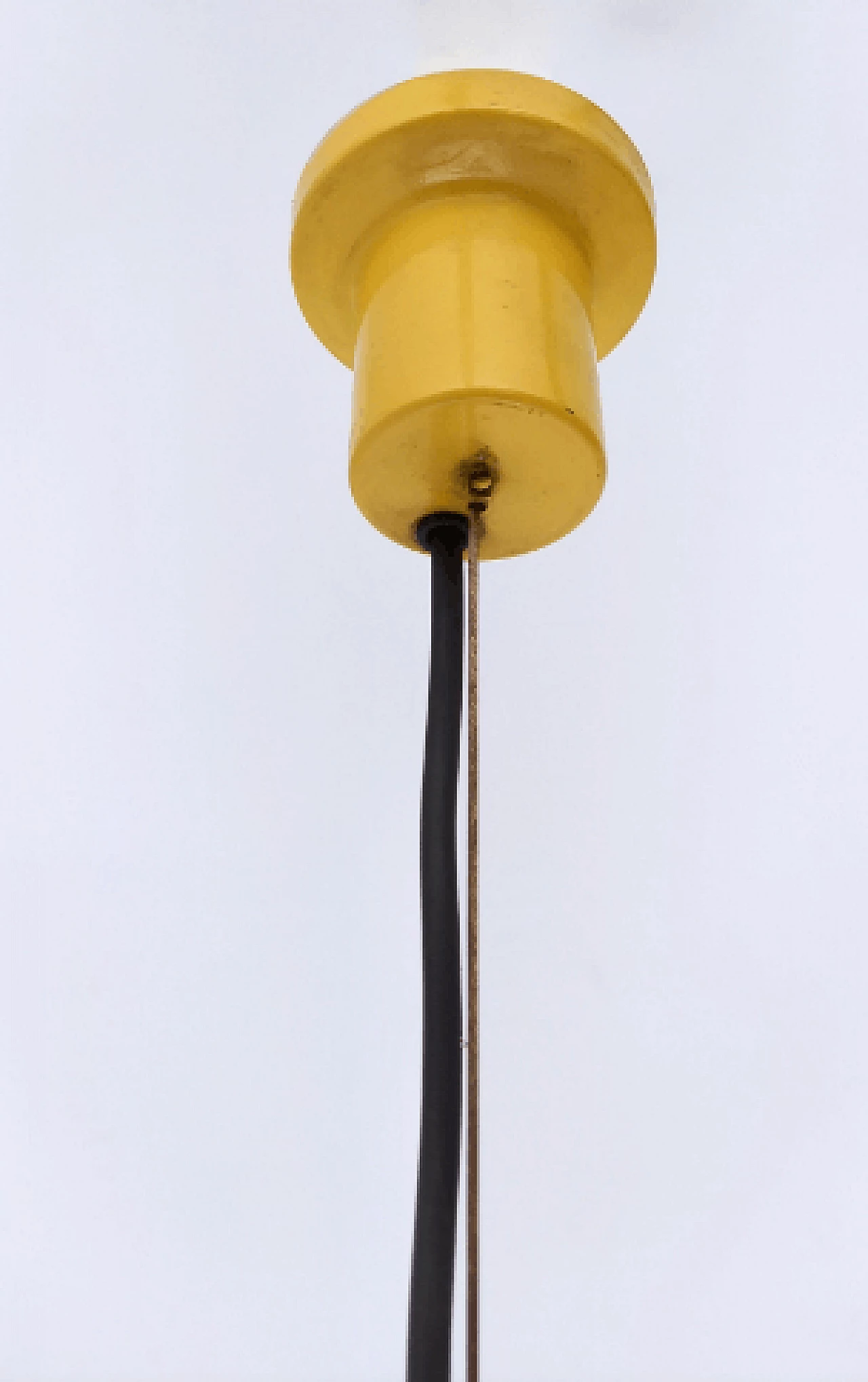 Yellow aluminum and plexiglass hanging lamp, 1970s 6