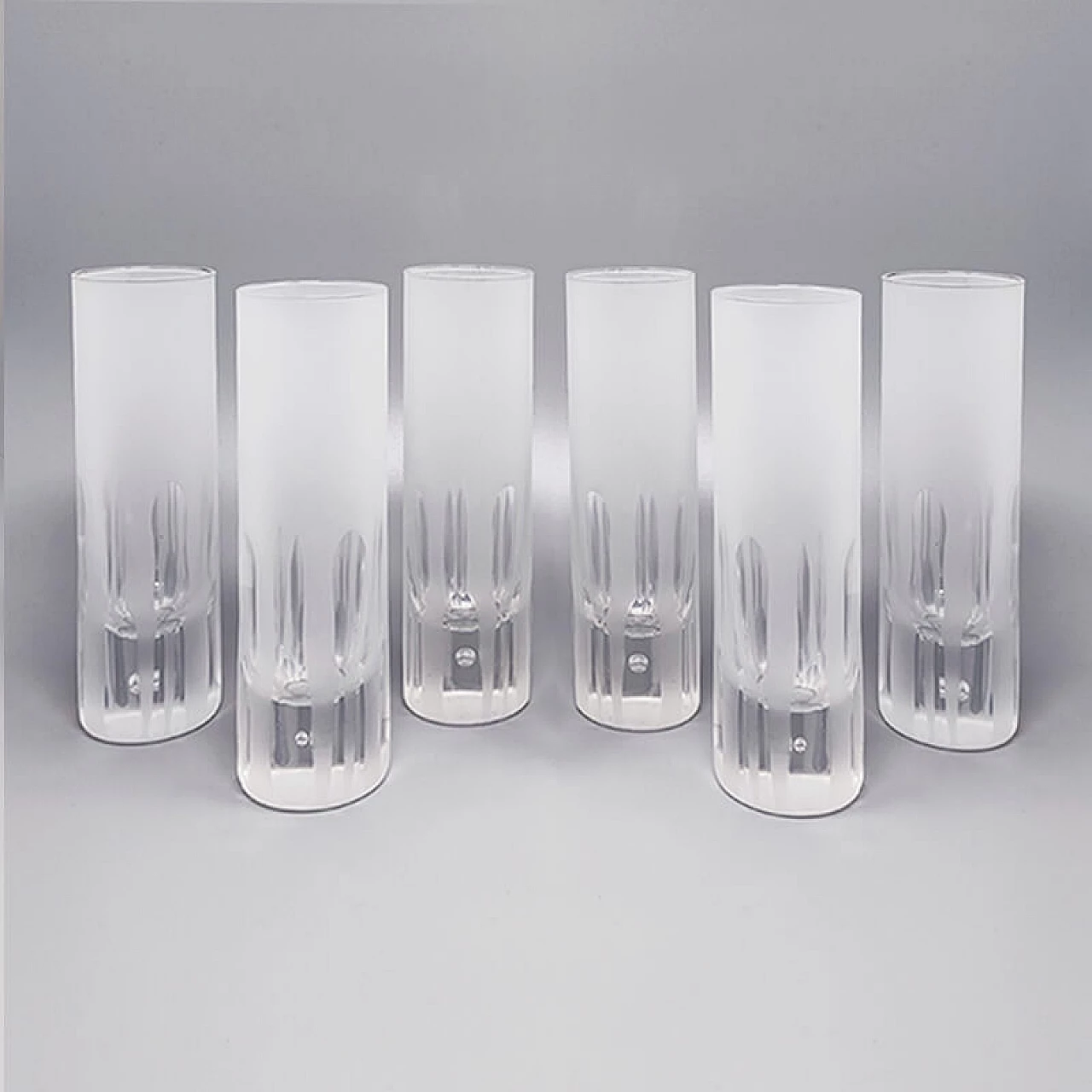 6 Bicchieri in cristallo al piombo e secchiello per ghiaccio di Kristal, anni '60 6