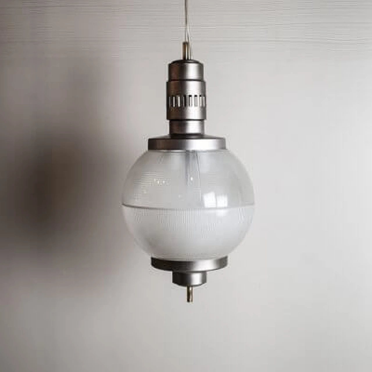 Aluminum and glass hanging lamp by Sergio Mazza, 1960s 2