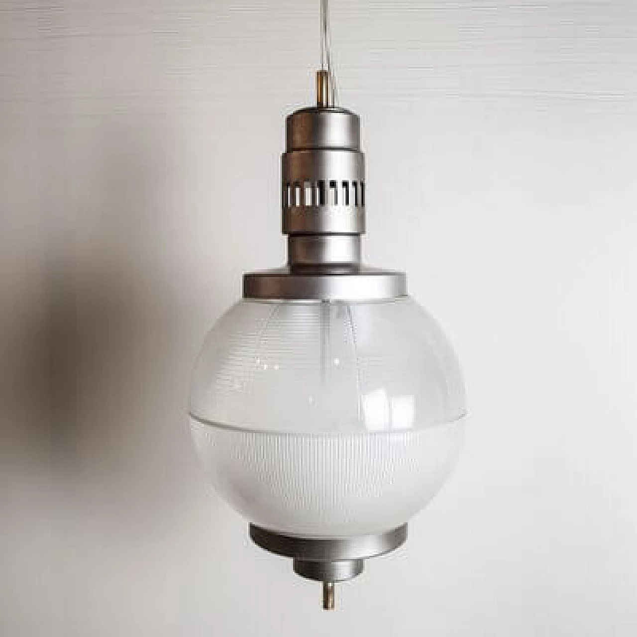 Aluminum and glass hanging lamp by Sergio Mazza, 1960s 4