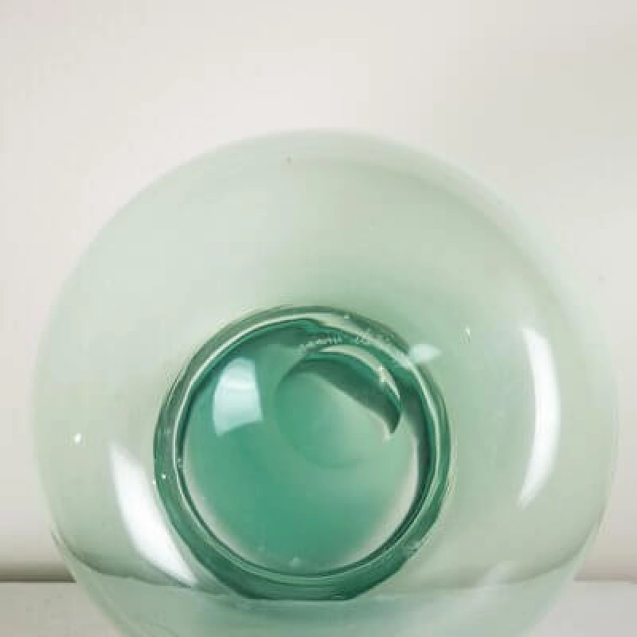 Vaso in vetro di Murano verde di Venini, anni '70 6