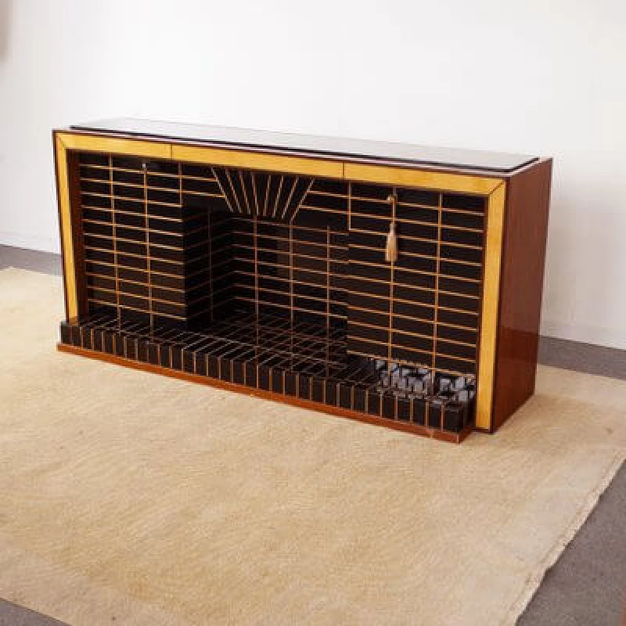 Wood and glass sideboard by Luigi Brusotti, 1940s 1