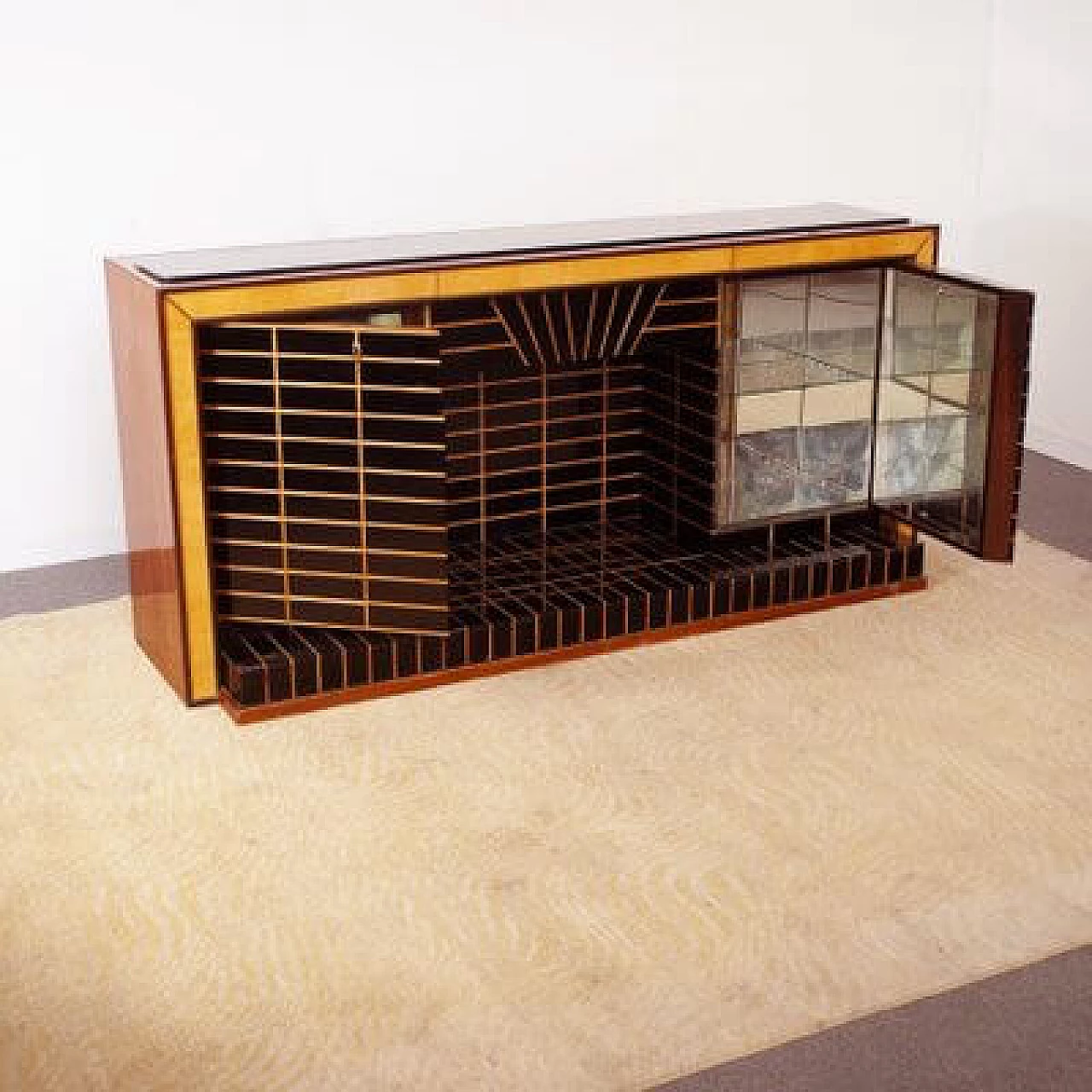 Wood and glass sideboard by Luigi Brusotti, 1940s 5