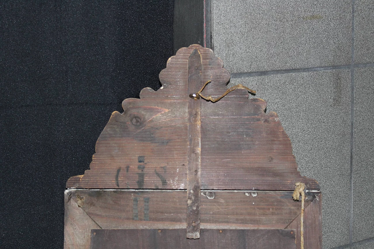 Specchio contenitore in legno e ottone con spazzole, anni '20 7