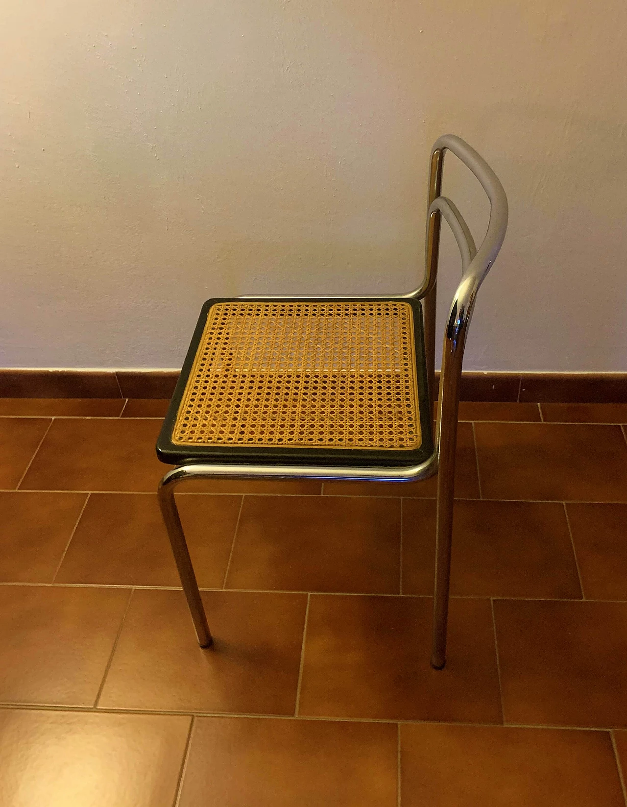 6 Chairs in steel and Vienna straw, 1970s 2