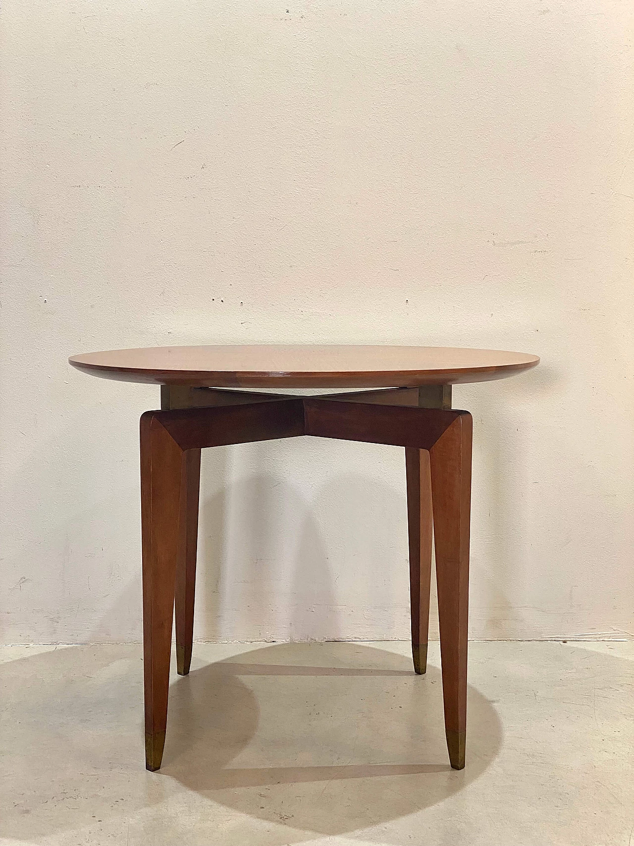 Round mahogany table by Gio Ponti, 1950s 2