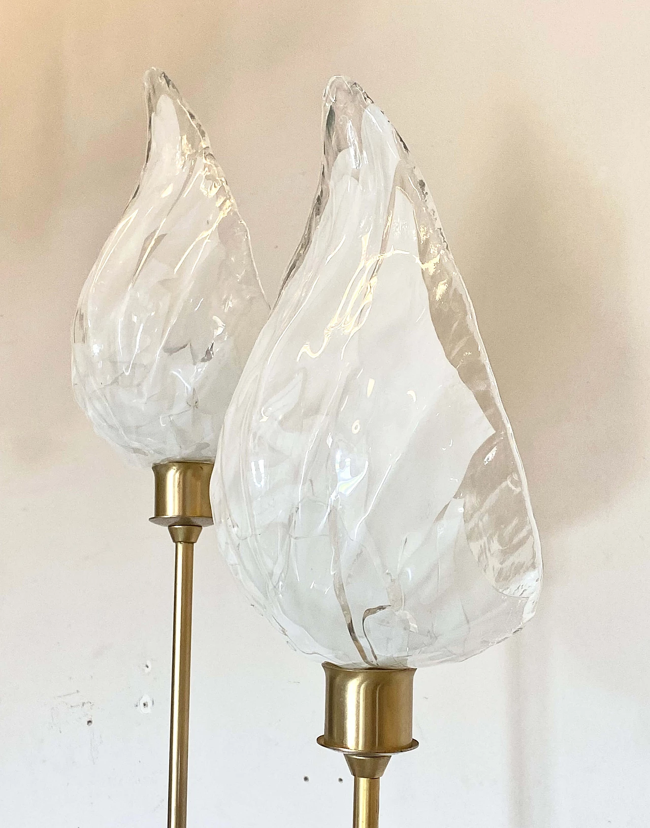 Brass and glass floor lamp by La Murrina, 1980s 3