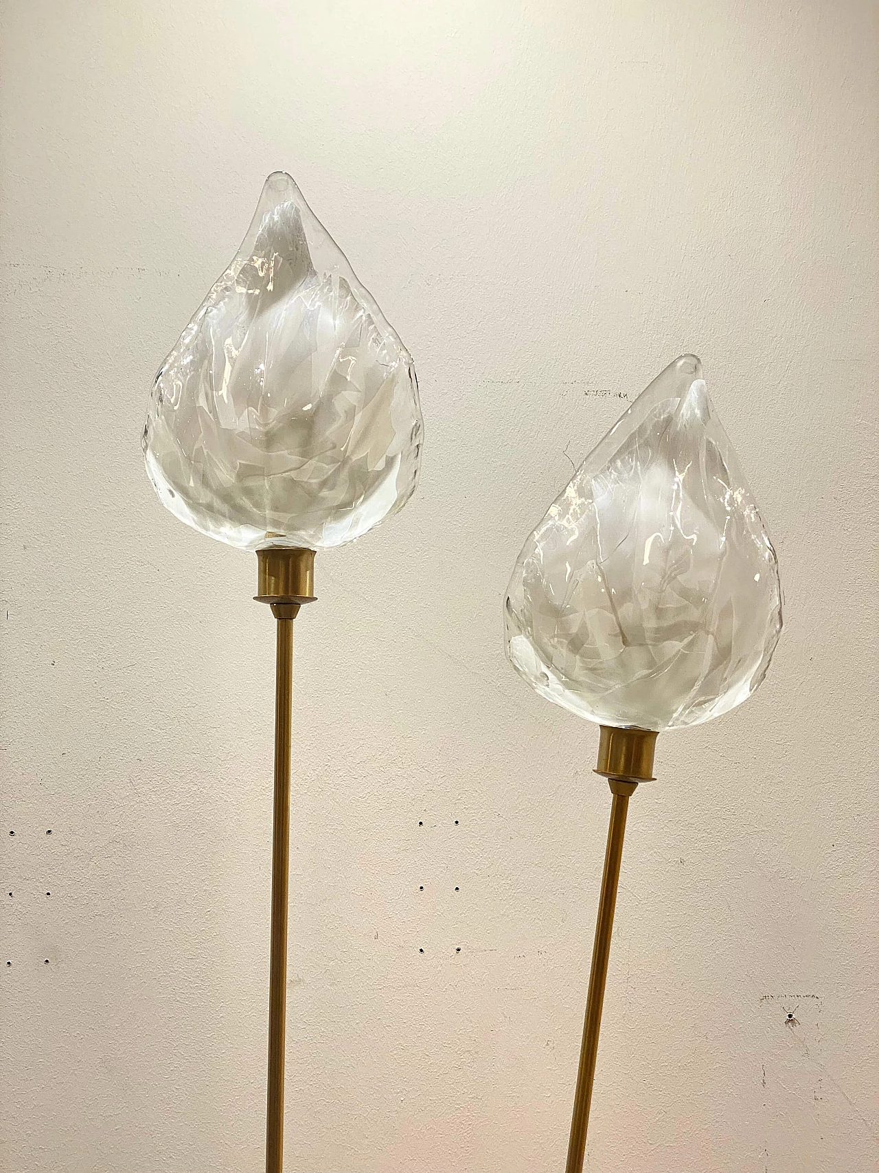 Brass and glass floor lamp by La Murrina, 1980s 7