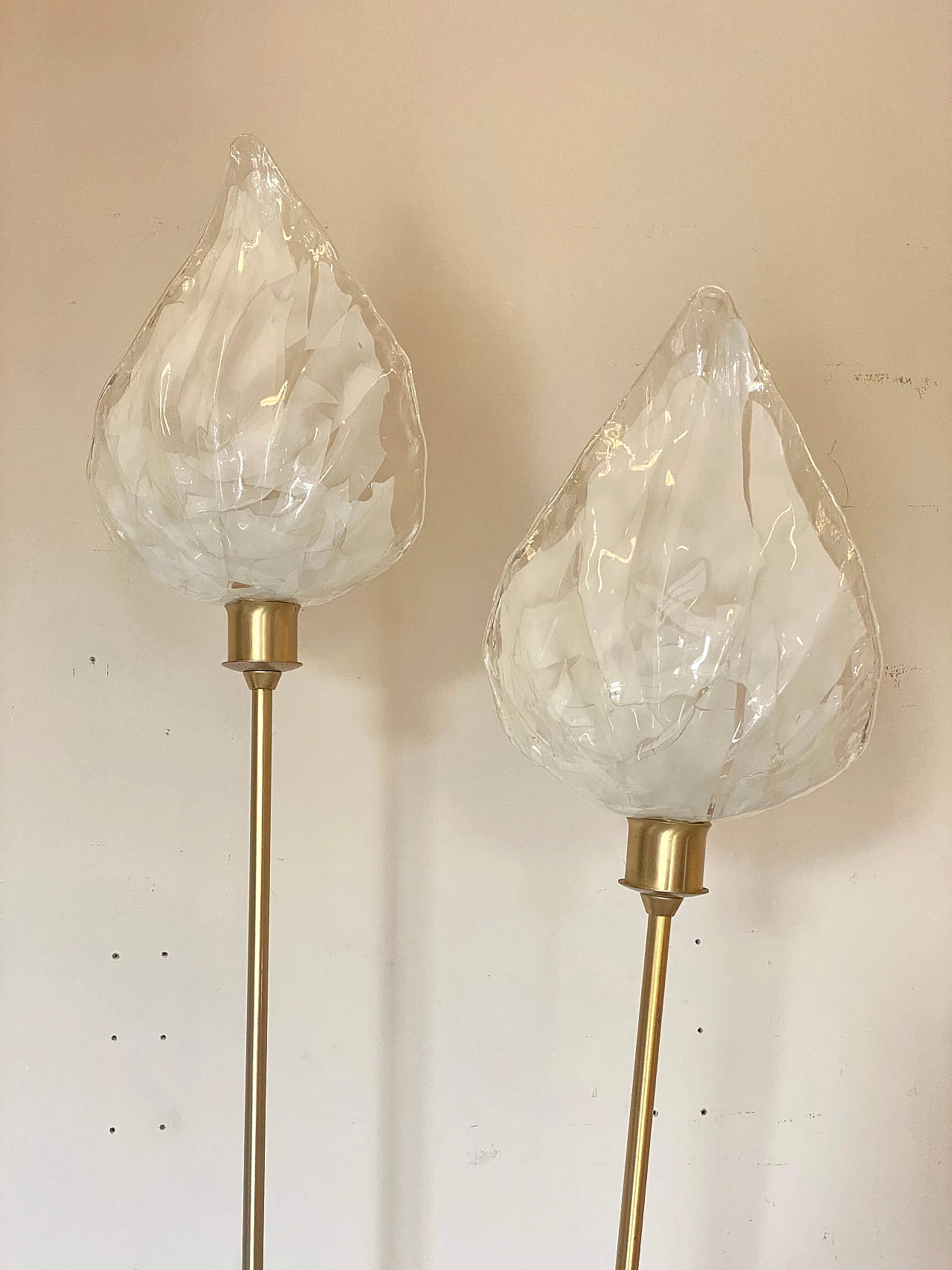 Brass and glass floor lamp by La Murrina, 1980s 8