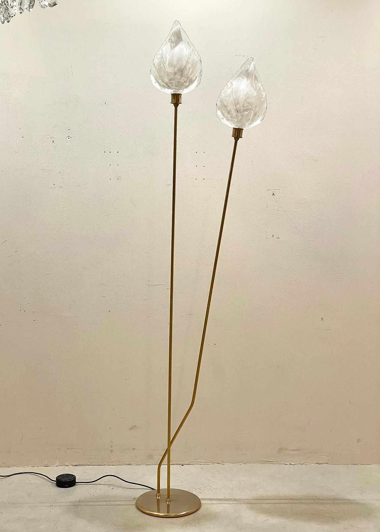 Brass and glass floor lamp by La Murrina, 1980s 9