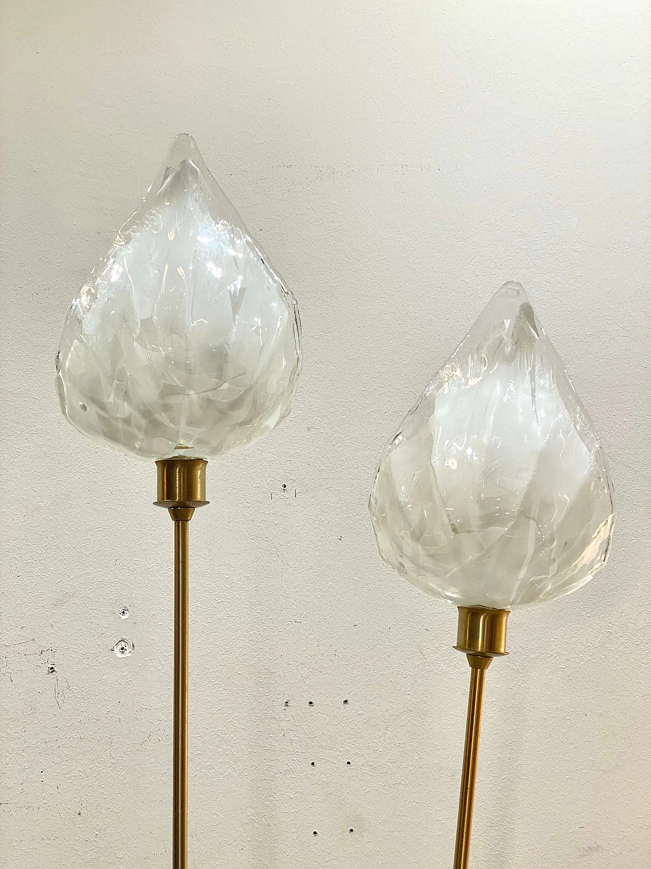 Brass and glass floor lamp by La Murrina, 1980s 13