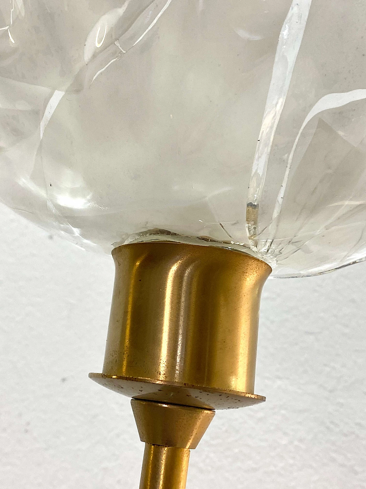 Brass and glass floor lamp by La Murrina, 1980s 15