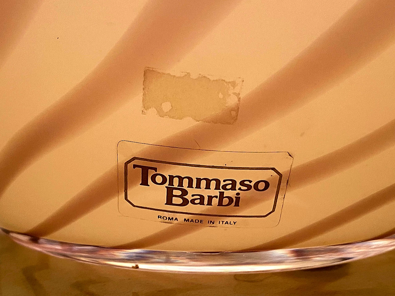 Lampada da tavolo con base in vetro di Tommaso Barbi, anni '70 1