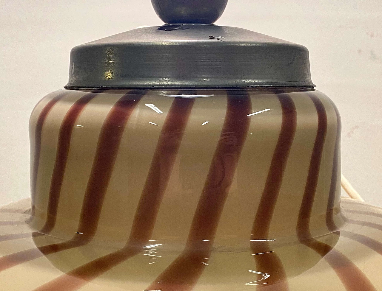 Lampada da tavolo con base in vetro di Tommaso Barbi, anni '70 9