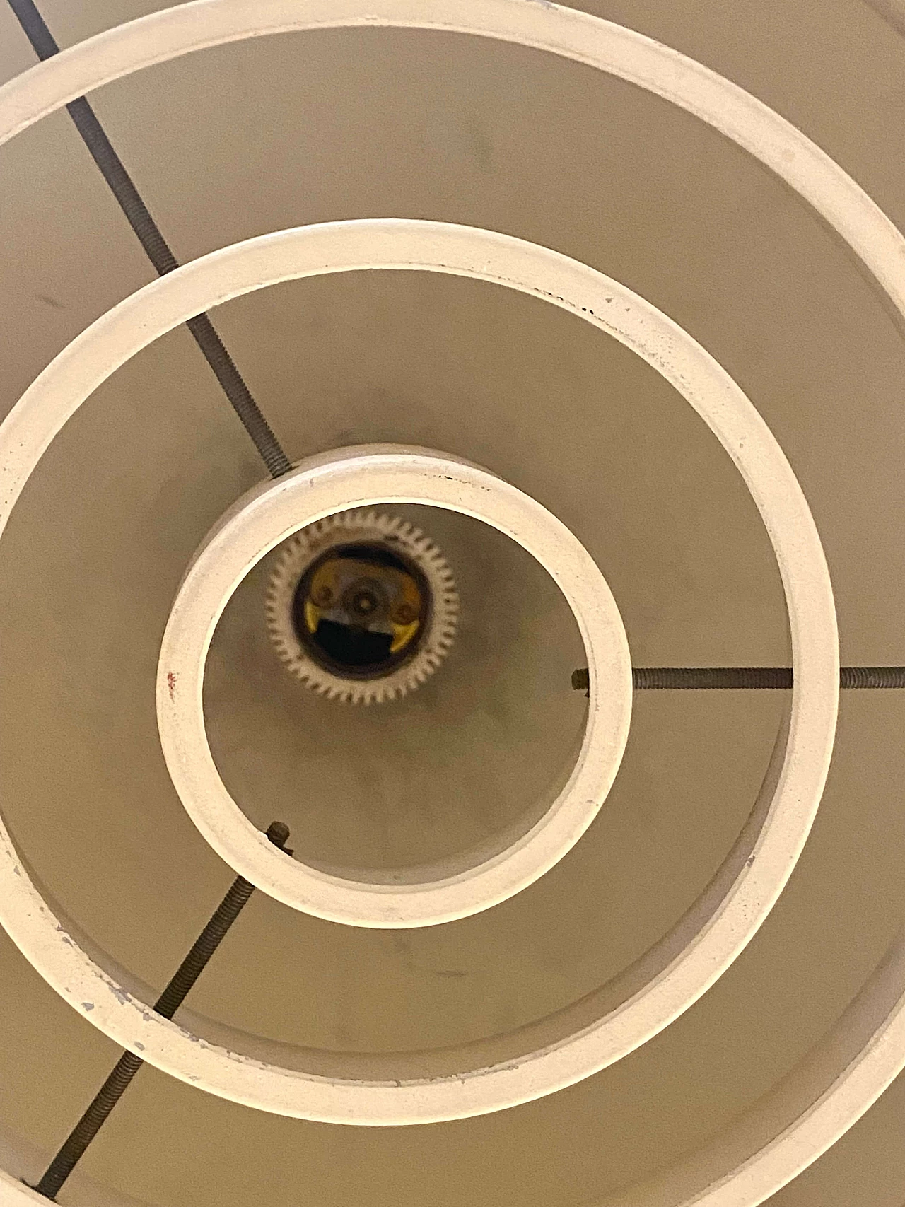 Two-light copper and wood chandelier, 1960s 11