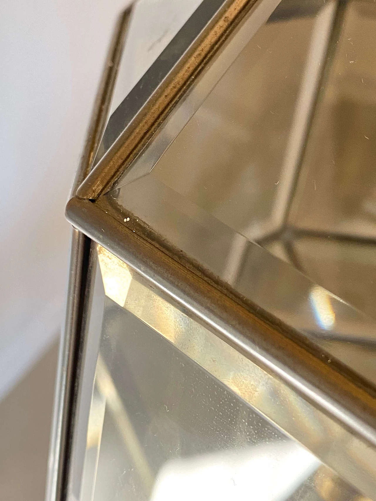 Cut smoked glass hanging lamp, 1970s 11