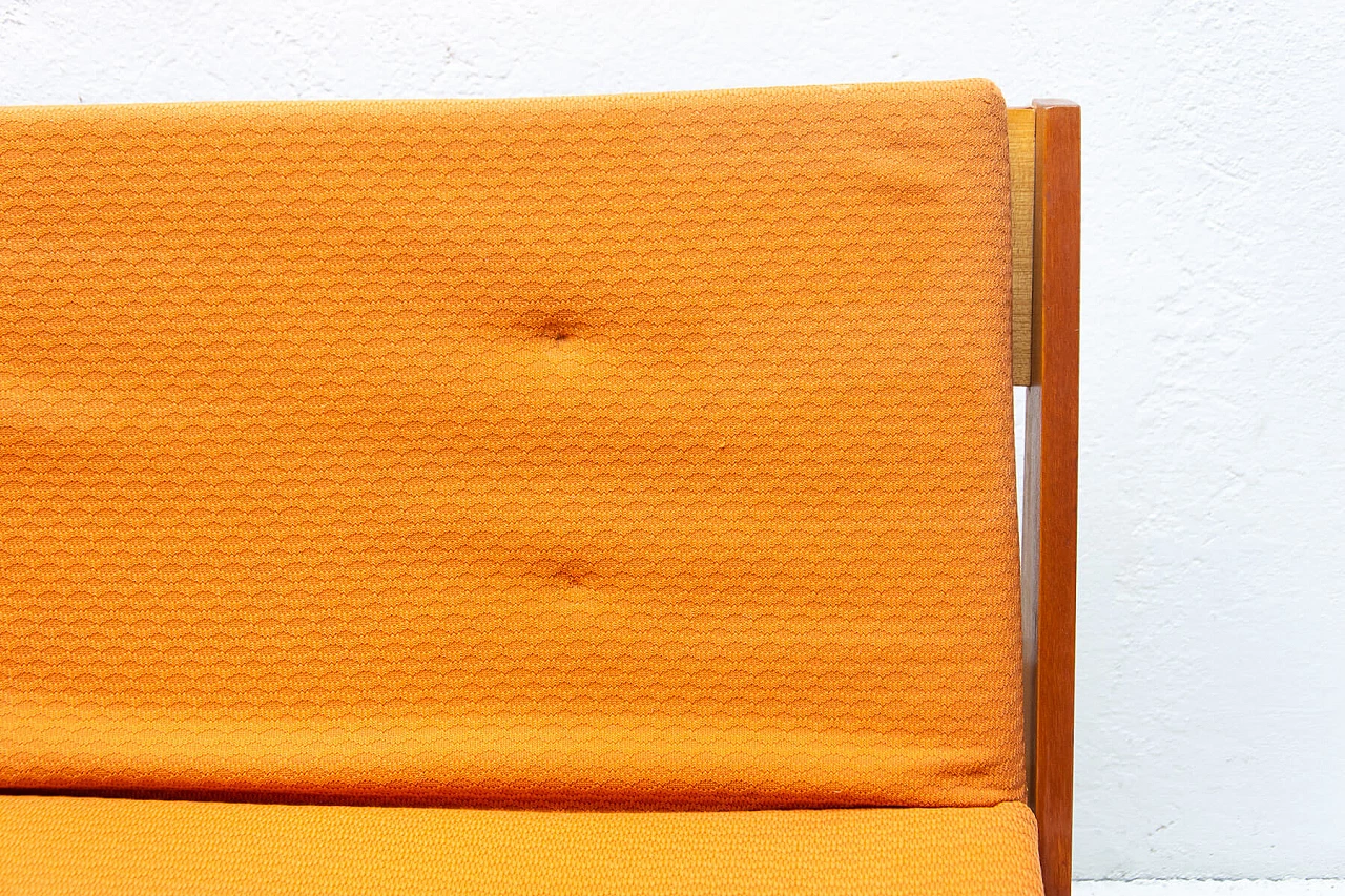 Divano letto pieghevole in faggio impiallacciato, anni '60 11