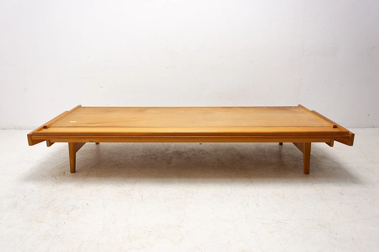 Divano letto pieghevole in faggio impiallacciato, anni '60 18