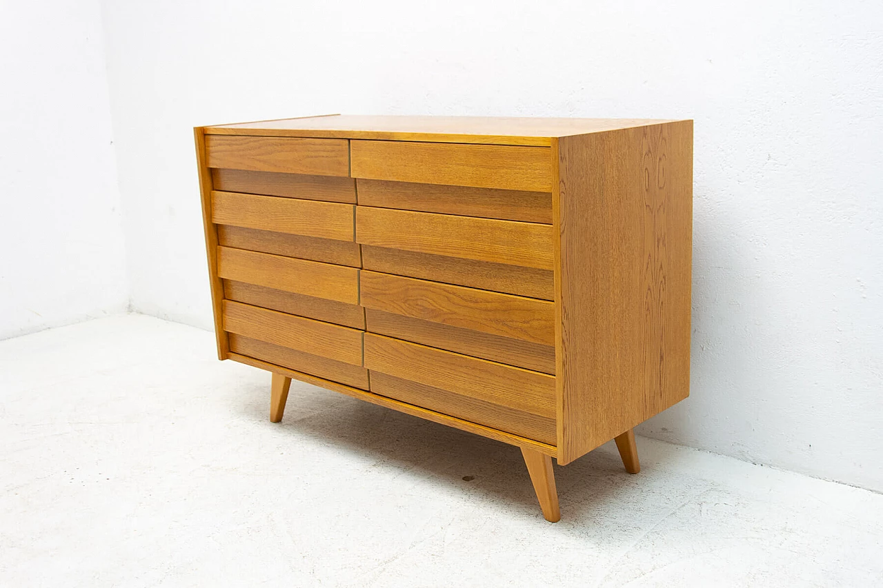 U-453 oak and plywood chest of drawers by Jiri Jiroutek for Interiér Praha, 1960s 2