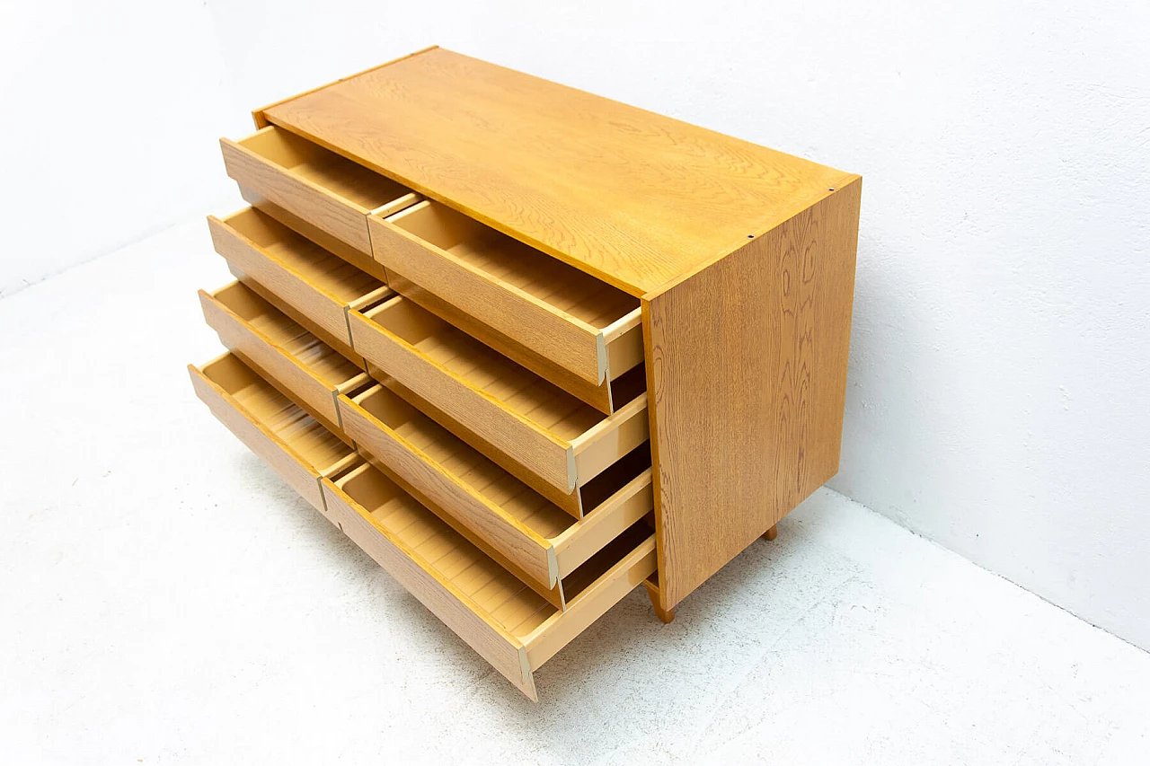 U-453 oak and plywood chest of drawers by Jiri Jiroutek for Interiér Praha, 1960s 7