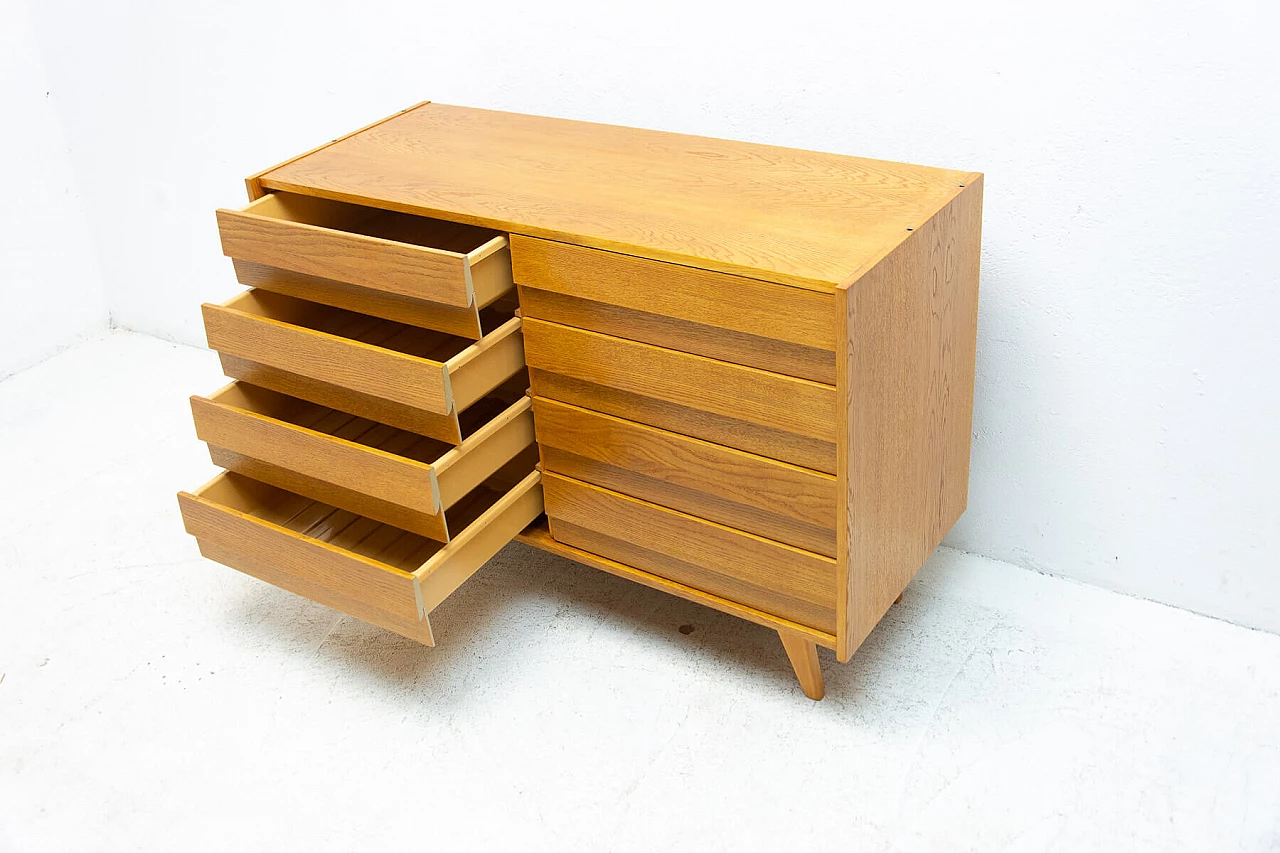 U-453 oak and plywood chest of drawers by Jiri Jiroutek for Interiér Praha, 1960s 8