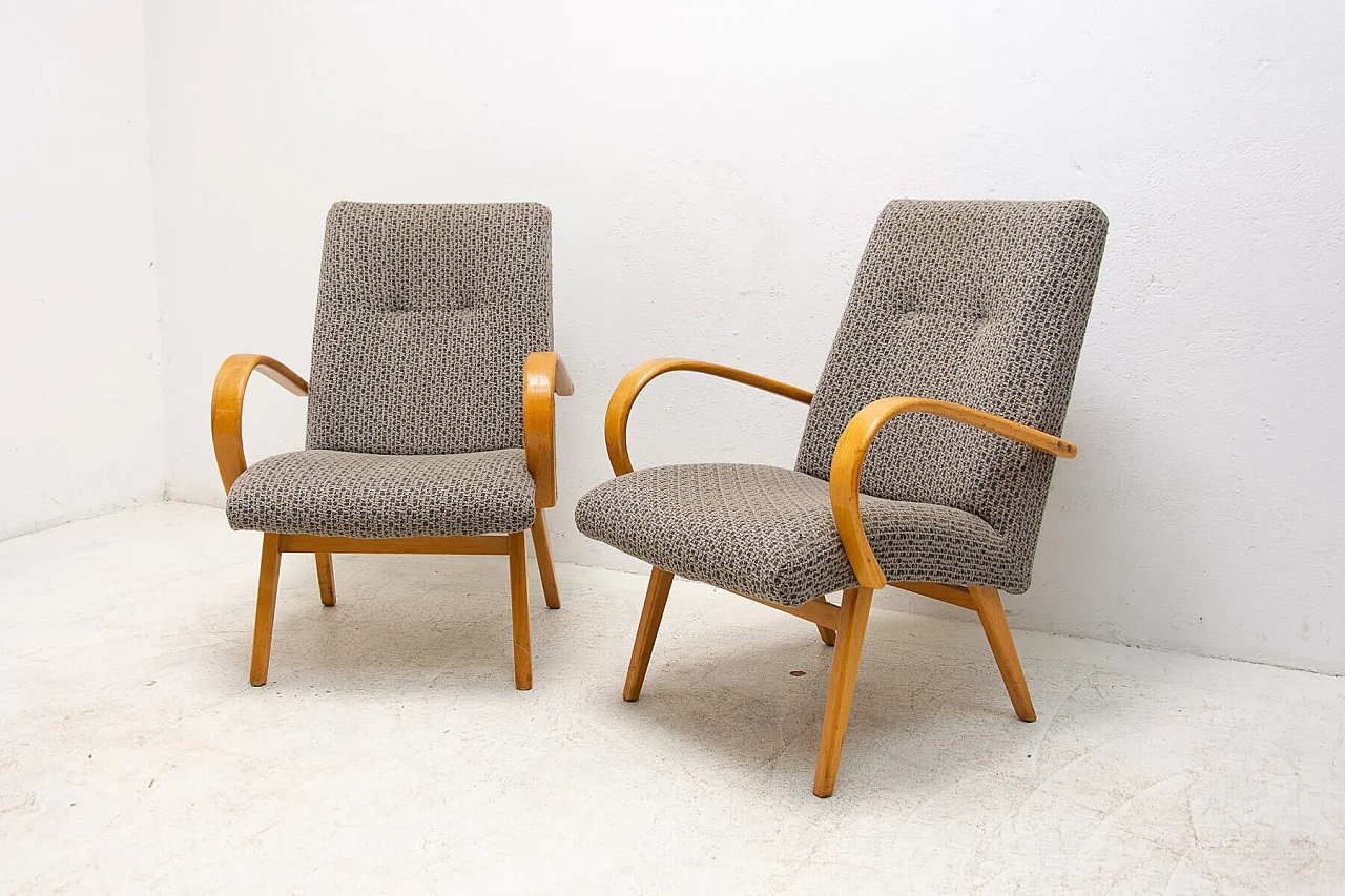 Pair of bentwood armchairs by Jaroslav Smídek, 1960s 5