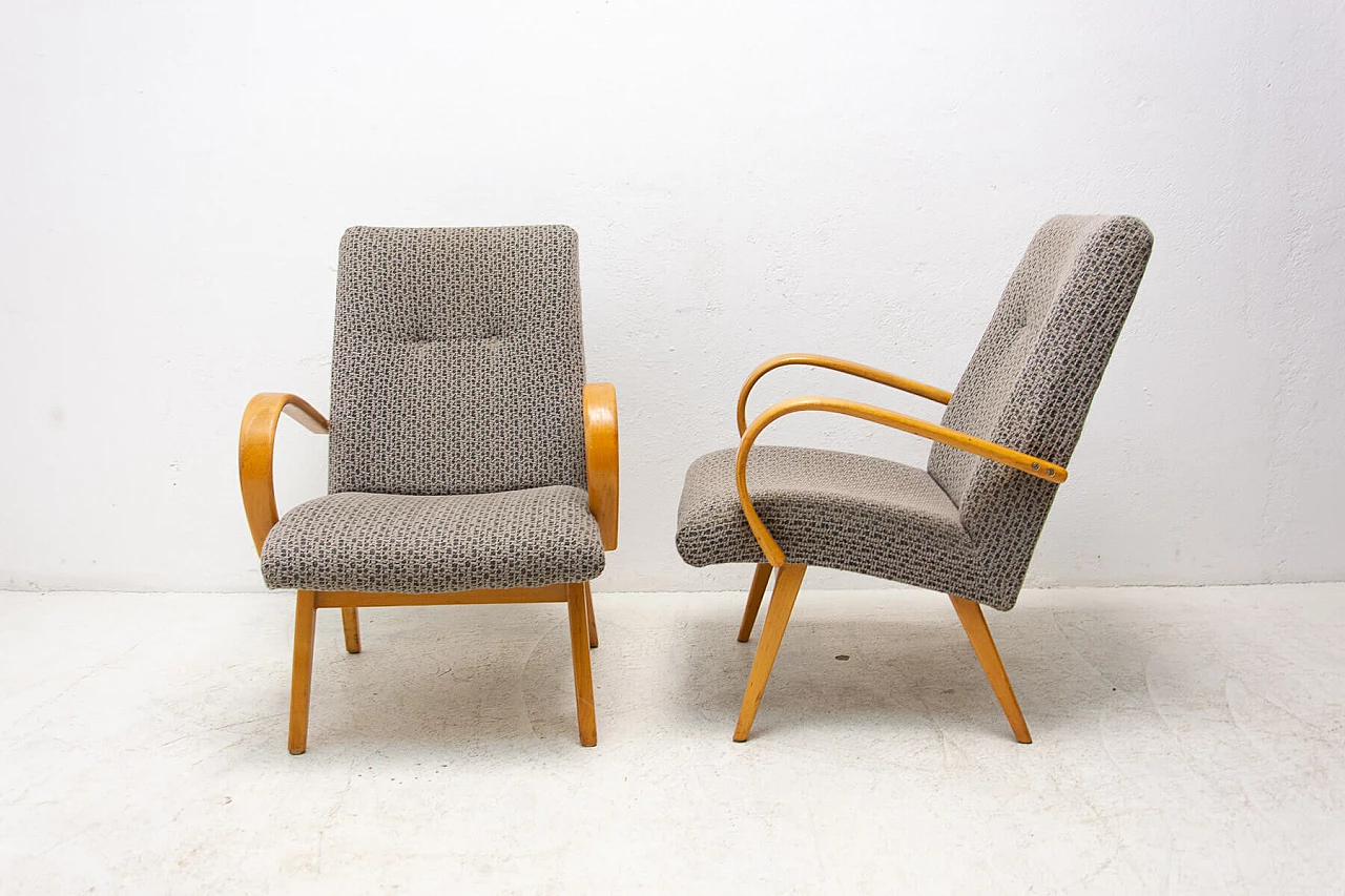 Pair of bentwood armchairs by Jaroslav Smídek, 1960s 8