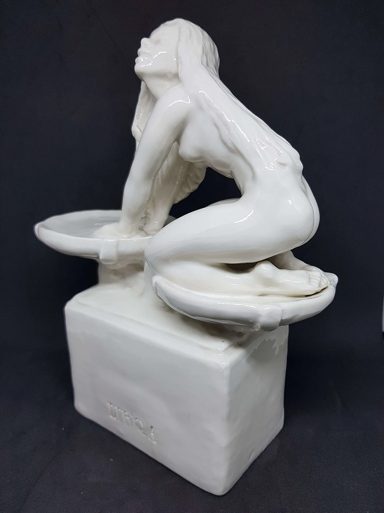 Scultura Libra in ceramica di Silvio Righetto per Cacciapuoti, anni '40 4