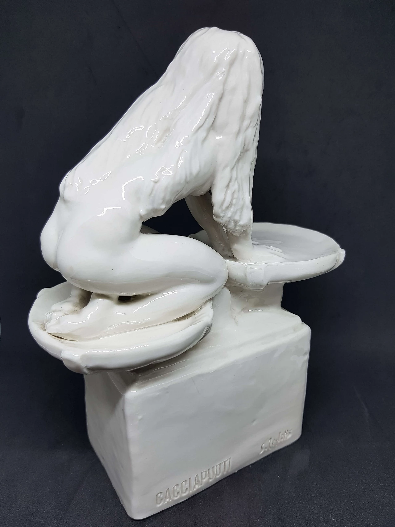 Scultura Libra in ceramica di Silvio Righetto per Cacciapuoti, anni '40 6