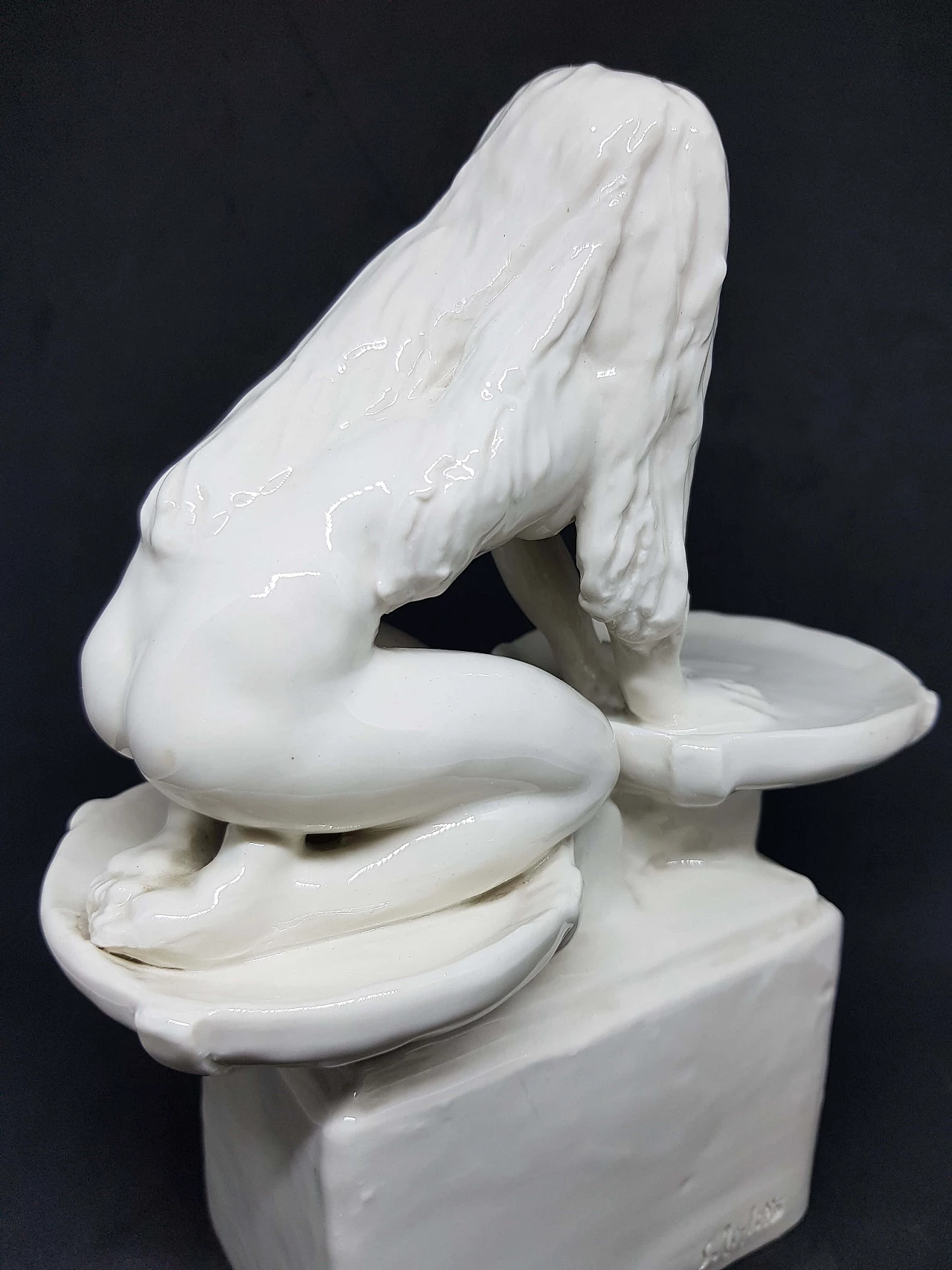 Scultura Libra in ceramica di Silvio Righetto per Cacciapuoti, anni '40 7