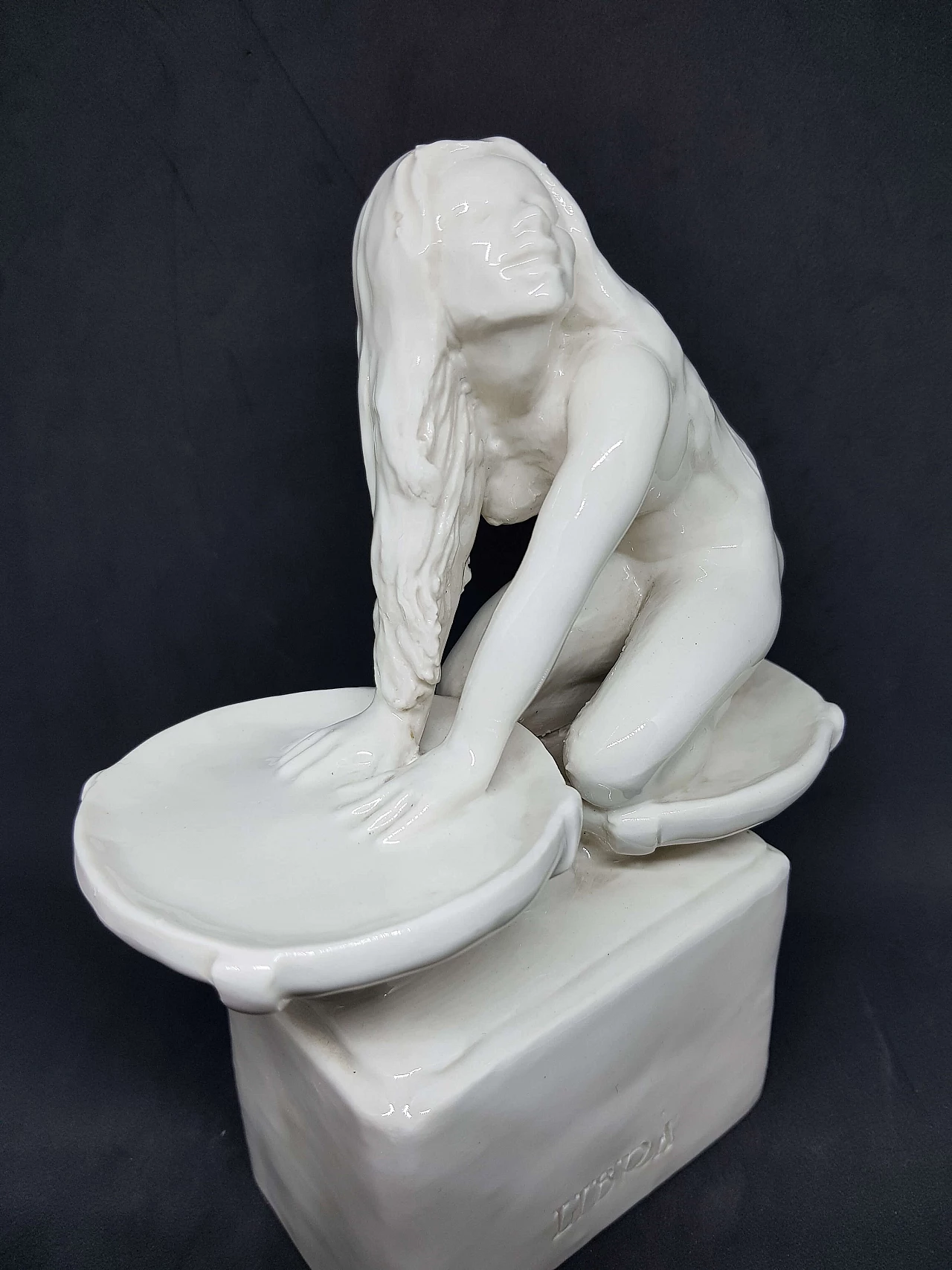 Scultura Libra in ceramica di Silvio Righetto per Cacciapuoti, anni '40 11