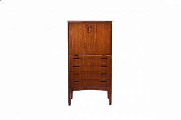 Teak bar cabinet with four drawers, 1950s