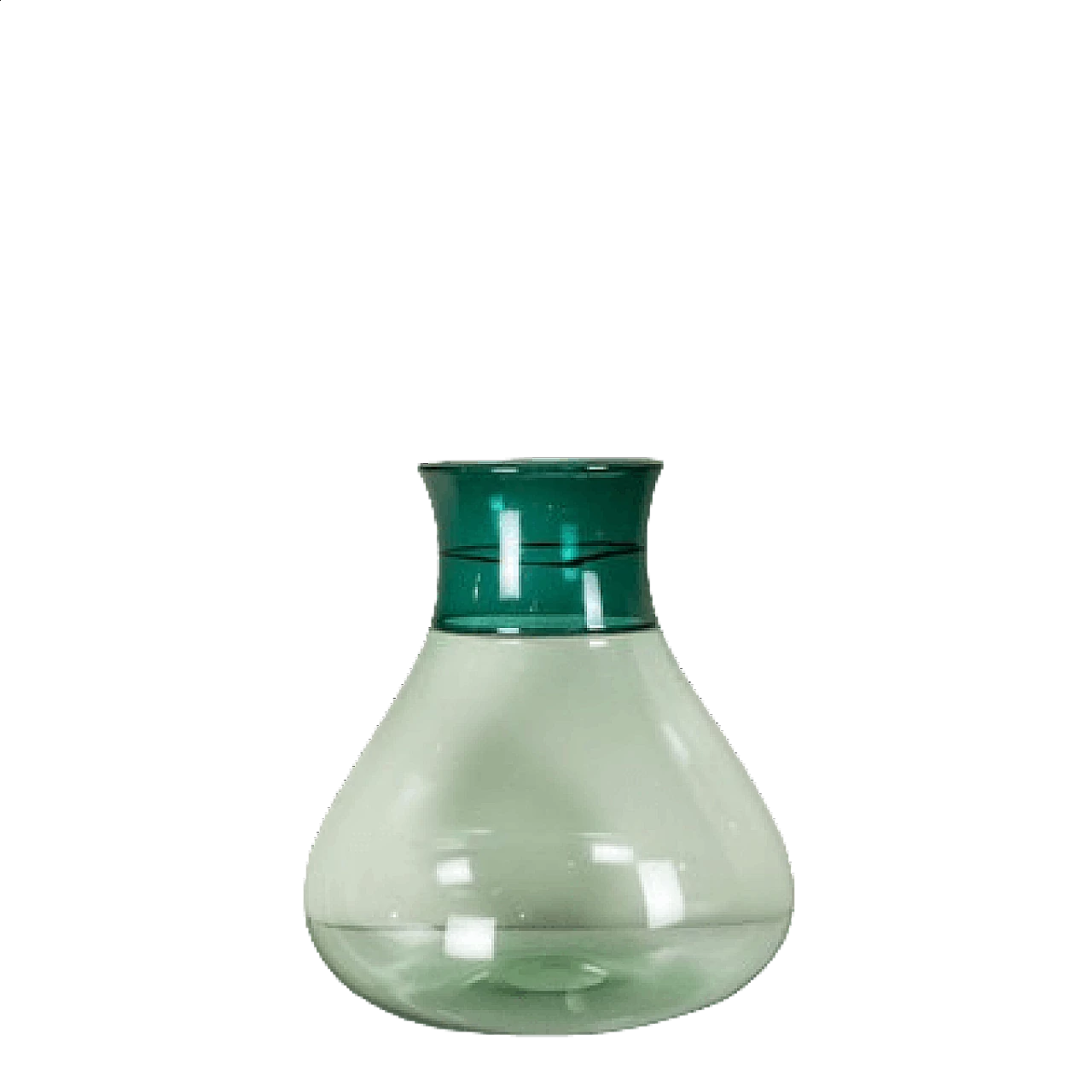 Vaso in vetro di Murano verde di Venini, anni '70 9