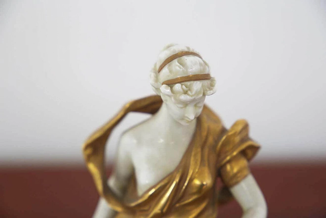 Aries statuette in gilded Capodimonte ceramic, early 20th century 2