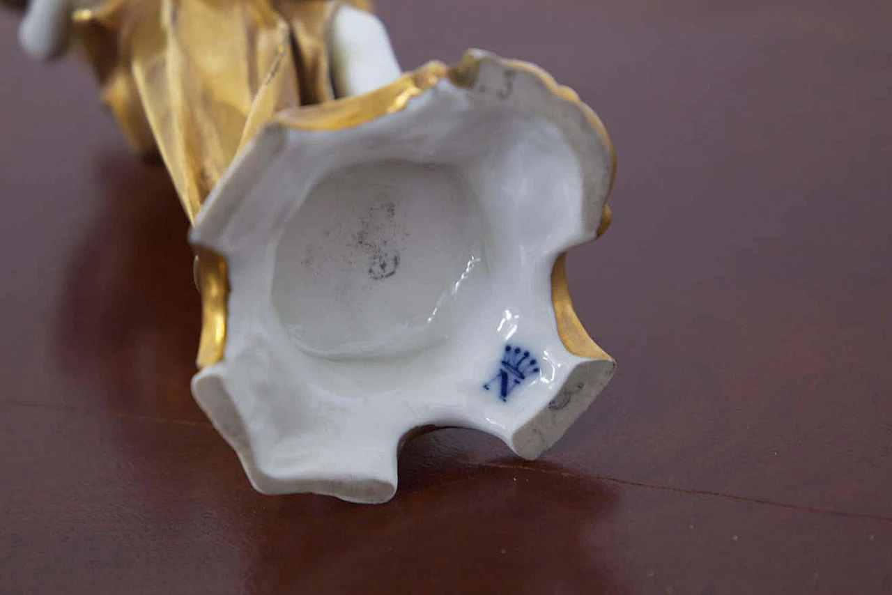 Aries statuette in gilded Capodimonte ceramic, early 20th century 6