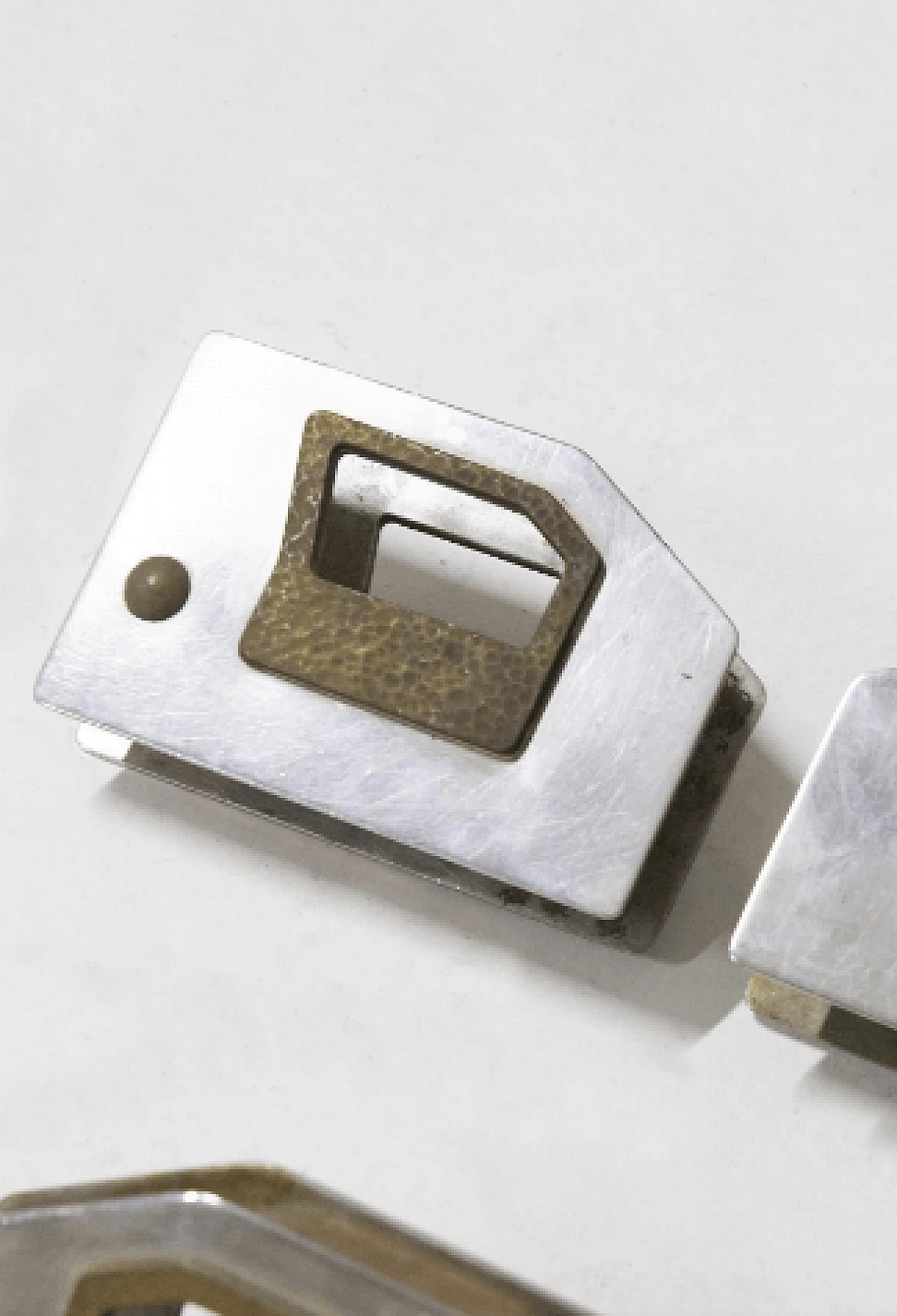 3 Handles in brass and nickel plated brass, 1950s 4