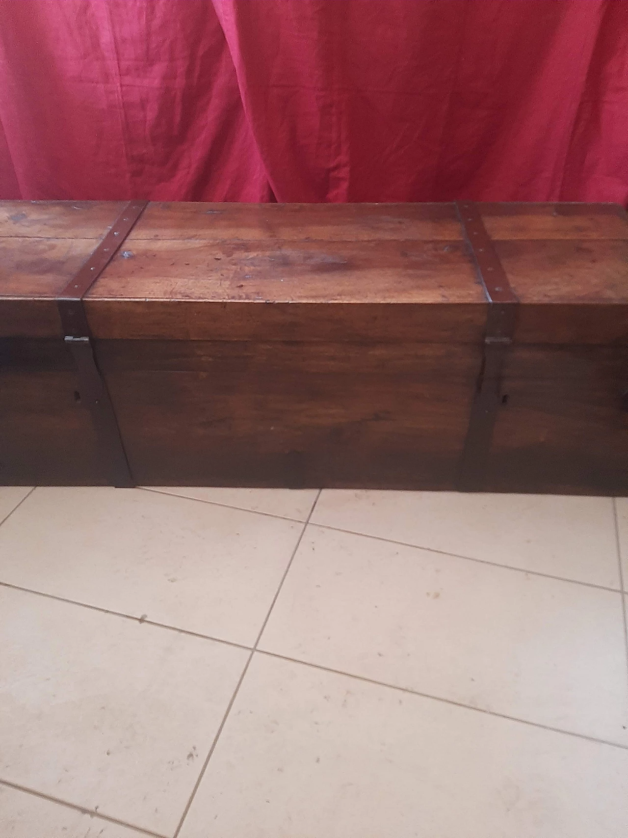 Walnut and metal trunk, early 19th century 1