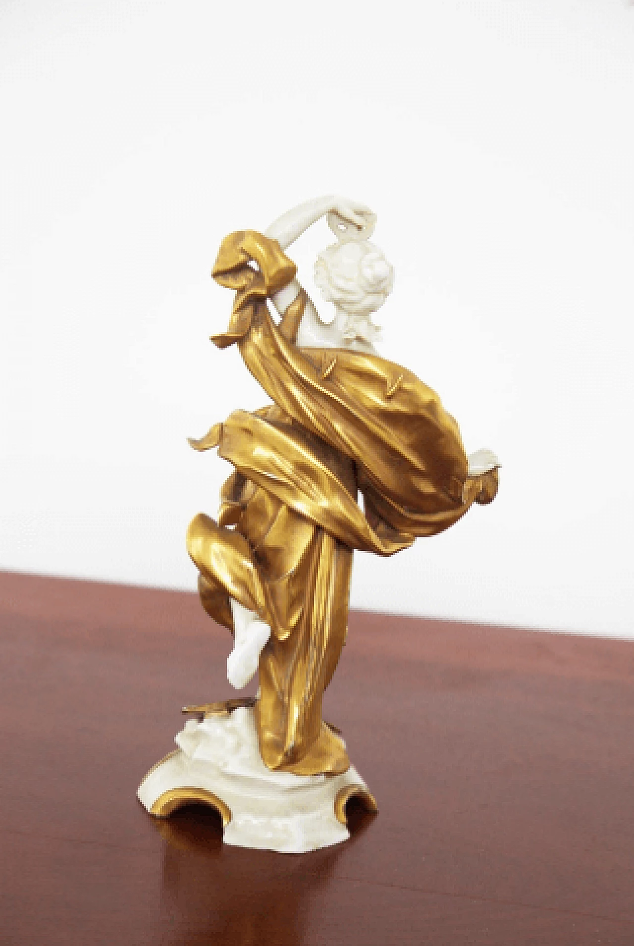 Pisces statuette in gilded Capodimonte ceramic, early 20th century 3